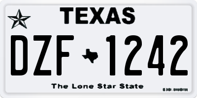 TX license plate DZF1242