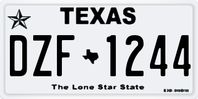 TX license plate DZF1244