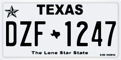 TX license plate DZF1247