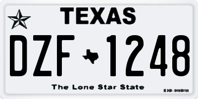 TX license plate DZF1248