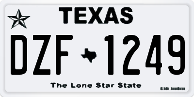 TX license plate DZF1249