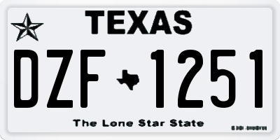 TX license plate DZF1251