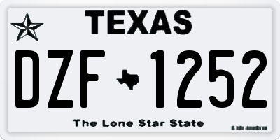 TX license plate DZF1252