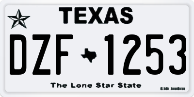 TX license plate DZF1253