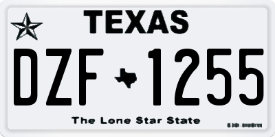 TX license plate DZF1255
