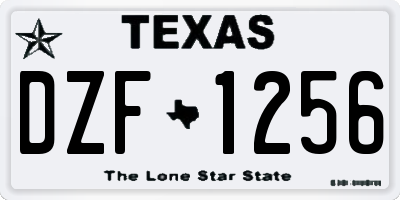 TX license plate DZF1256