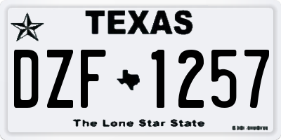TX license plate DZF1257