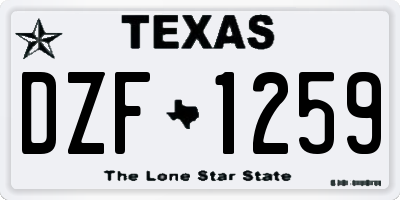 TX license plate DZF1259