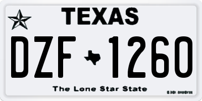TX license plate DZF1260