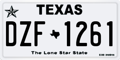 TX license plate DZF1261