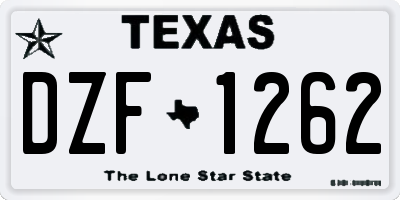 TX license plate DZF1262