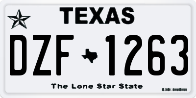 TX license plate DZF1263