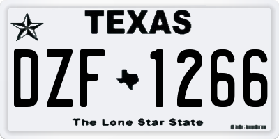 TX license plate DZF1266