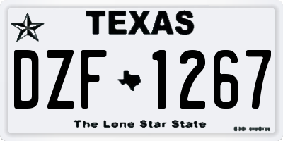 TX license plate DZF1267