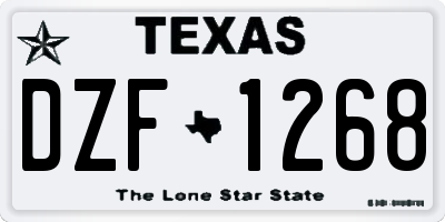 TX license plate DZF1268