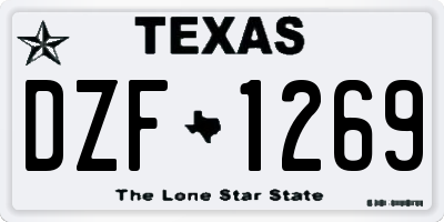 TX license plate DZF1269