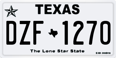 TX license plate DZF1270