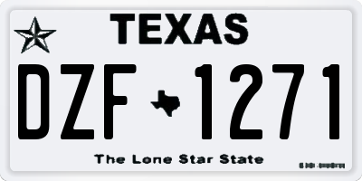 TX license plate DZF1271