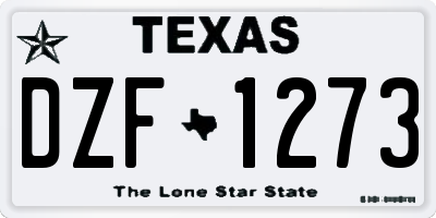 TX license plate DZF1273