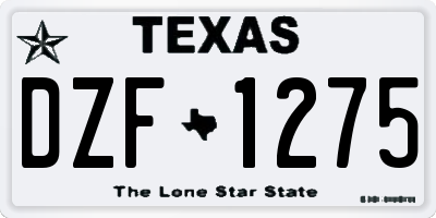TX license plate DZF1275