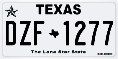 TX license plate DZF1277