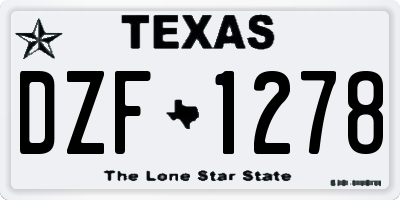 TX license plate DZF1278