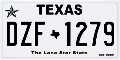 TX license plate DZF1279