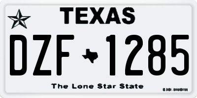 TX license plate DZF1285