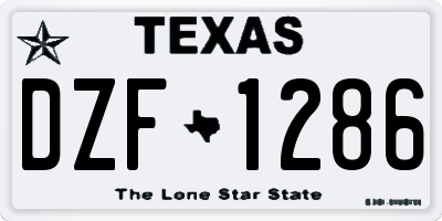 TX license plate DZF1286