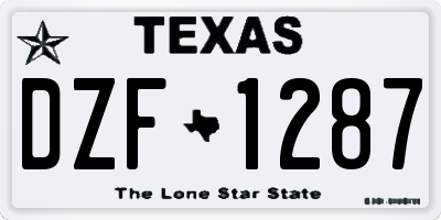 TX license plate DZF1287