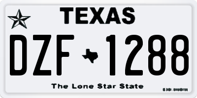 TX license plate DZF1288