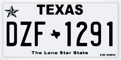 TX license plate DZF1291