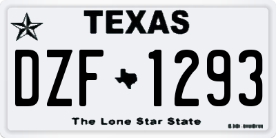 TX license plate DZF1293