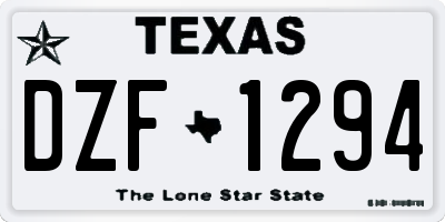 TX license plate DZF1294