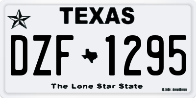 TX license plate DZF1295
