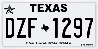 TX license plate DZF1297