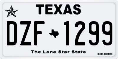 TX license plate DZF1299