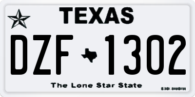 TX license plate DZF1302