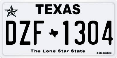 TX license plate DZF1304