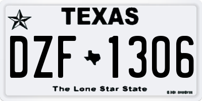 TX license plate DZF1306