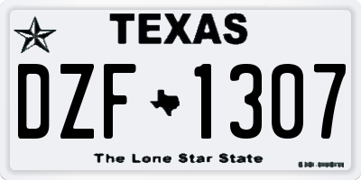 TX license plate DZF1307
