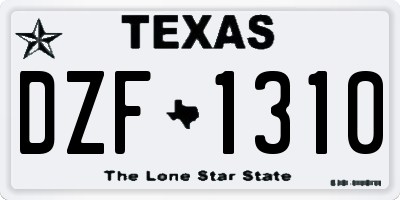 TX license plate DZF1310