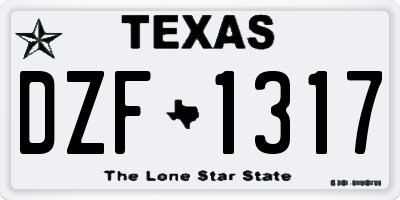 TX license plate DZF1317