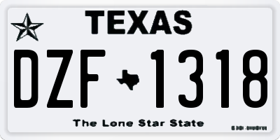 TX license plate DZF1318
