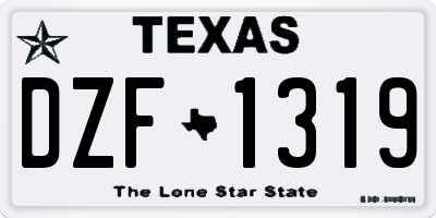 TX license plate DZF1319