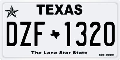 TX license plate DZF1320