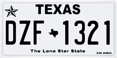 TX license plate DZF1321
