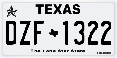 TX license plate DZF1322