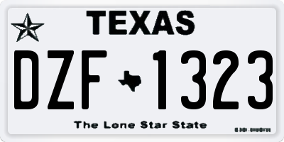 TX license plate DZF1323