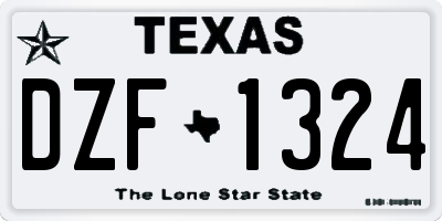 TX license plate DZF1324